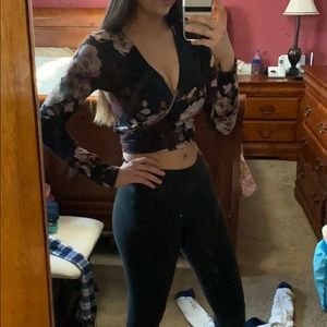 Back/front tie wrap around crop top